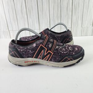 Women's Black/Coral Merrell Kamori Eden Slip On Hiking Shoes Size 9.5